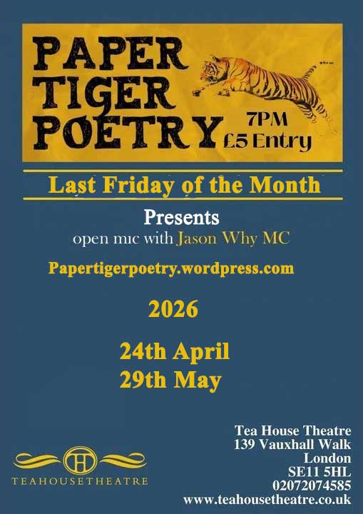Paper Tiger Poetry open mic with words and comedy